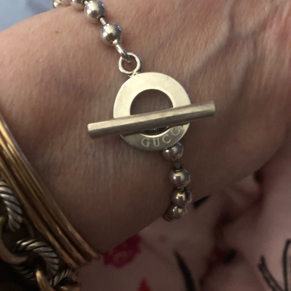 Authentic Vintage Gucci Sterling Silver bracelet size 7” with Toggle Clasp. - Picture 10 of 10